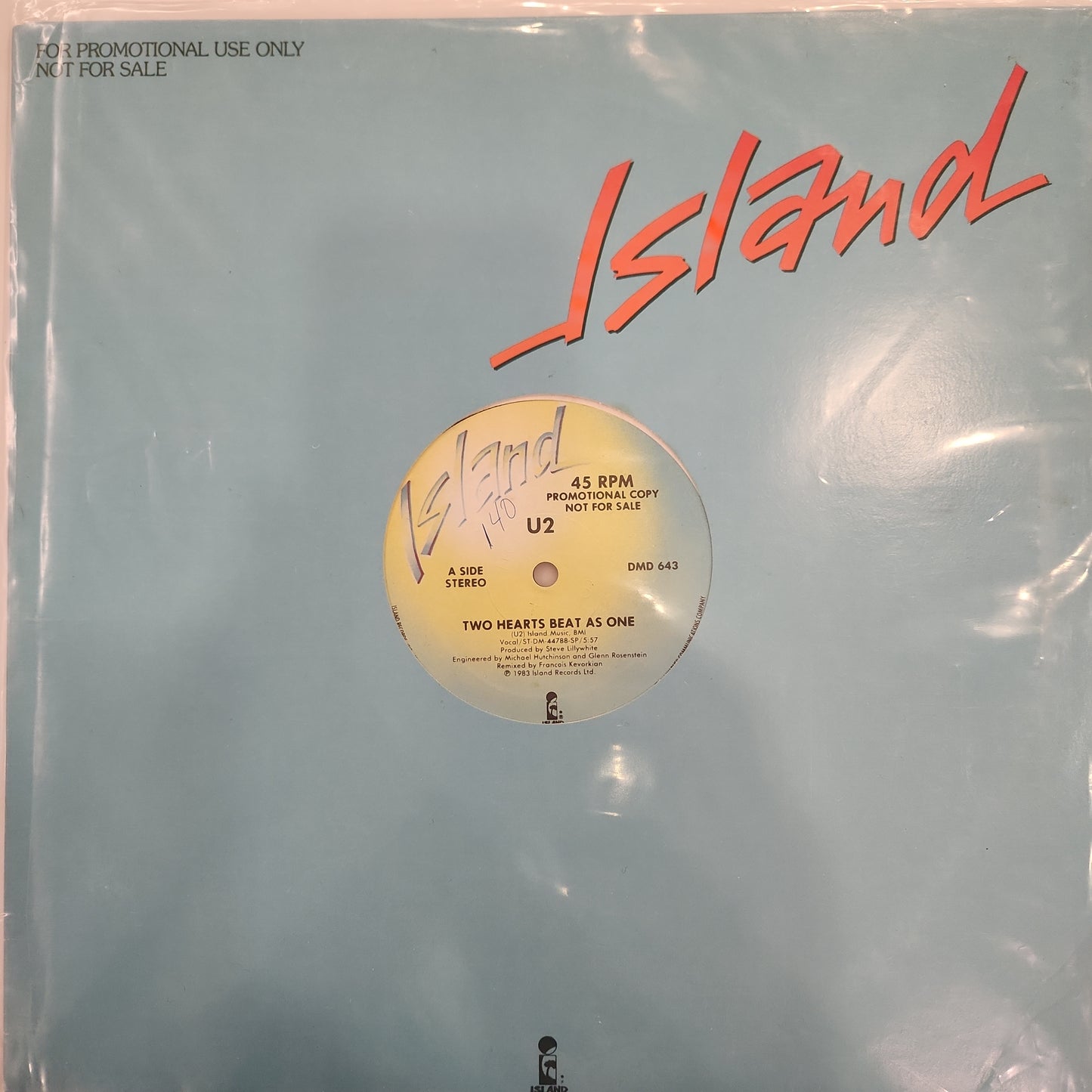 U2 - Two Hearts Beat As One 12" Single