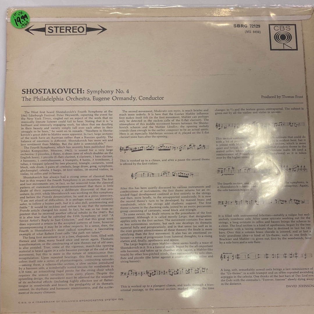 Shostakovich - Symphony No. 4 Philadelphia Orchestra